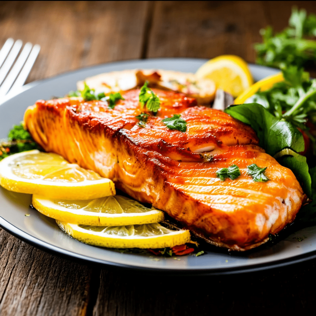 pavé de saumon au Air Fryer croustillant avec herbes et citron